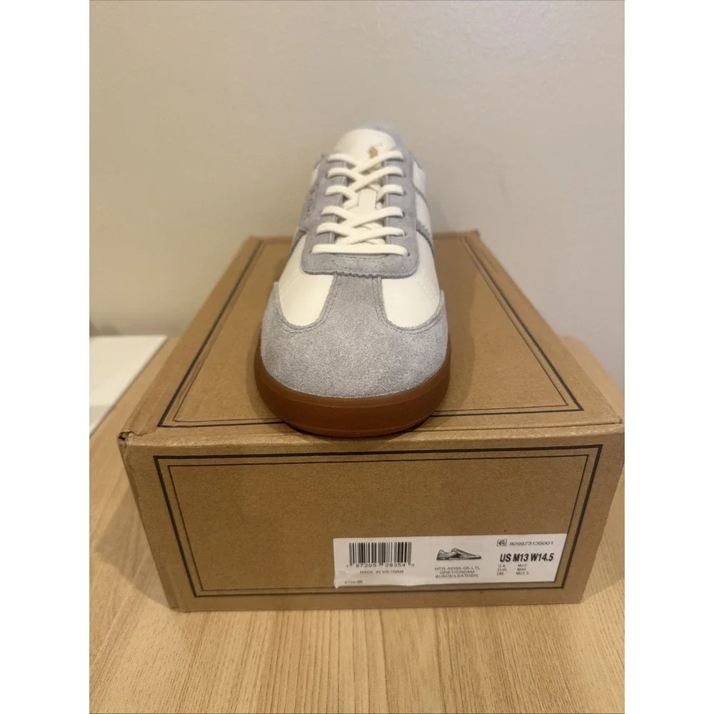 Polo‎ Ralph Lauren Heritage Aera Leather Suede Sneaker Men's 13 White Gum New